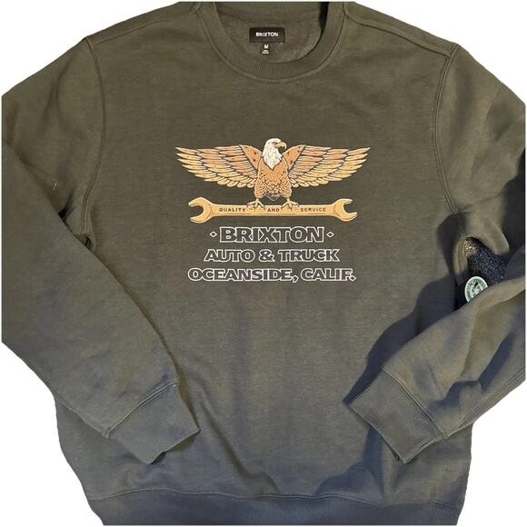 NEW Brixton Auto & Truck Oceanside Calif Crew Pullover Sweater Size Medium NWT - Picture 1 of 6